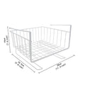 GoHooked white wire mesh under-cabinet storage basket with dimensions 28cm x 24.5cm x 19cm.