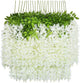 Bianco 12 Pack 3.6 Feet Artificial Fake Wisteria Vine Ratta Hanging Garland Silk Flowers String Home Party Wedding Decor (12, White)