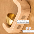 GoHooked Japanese style wooden doorbell with brass bell, magnetic design, natural wood finish.