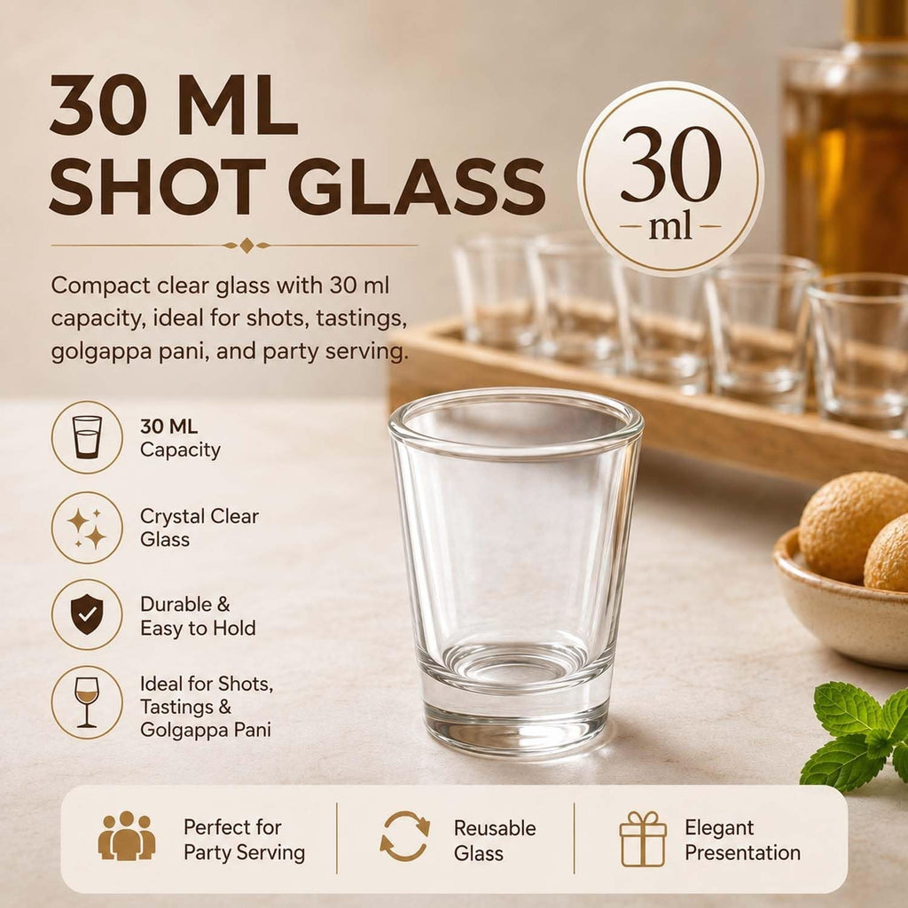 GoHooked 30ml clear shot glass with wooden serving paddle set for party drinks and tastings