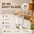 GoHooked 30ml clear shot glass with wooden serving paddle set for party drinks and tastings