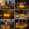 Go Hooked set of 6 yellow acrylic LED tea light candles with flickering flame effect for safe, smokeless home decor.
