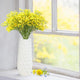 Bianco Artificial Flowers with Vase | 5Pcs Baby Breath Flowers | Yellow Gypsophila Babies Breath Real Touch Flowers for Wedding Bouquet Floral Arrangement Party Home Decor