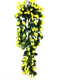 GoHooked yellow artificial rose garland, 35 inch, polyester and plastic, for home and party decor