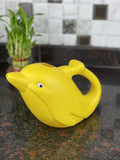 GoHooked yellow dolphin-shaped plastic watering can for plants, 1.5L capacity, BPA-free and UV-stabilized.