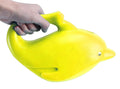 GoHooked yellow plastic dolphin watering can for plants, 1.5 litre capacity.