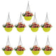 Go Hooked Hanging Pots | Yellow | 7.1 Inch Diameter | 4.8 Inch Height | 3 mm Thickness | 13 Inch Chain | 9 Pieces