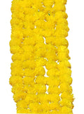 GoHooked yellow marigold flower garlands, artificial fluffy flowers for festive decoration.
