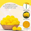 Go Hooked yellow marigold artificial flower garlands, made of fiber material, realistic and long-lasting. Suitable for indoor/outdoor use.