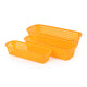 Go Hooked Rectangular Plastic Drawer Organizer (Set of 3) â€“ Multipurpose Storage Basket for Makeup, Stationery, Desk & Home Organization - Durable & Compact (Yellow)