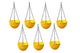 Go Hooked Round Crystal Plastic Flower Hanging Planter with Metal Hanging Chain/Beautiful Hanging Flower Pots for Home Garden Balcony (Yellow)(Pack of 7)