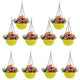 Go Hooked Hanging Plastic Pot | Yellow | Diameter 7.1 Inch | Height 4.8 Inch | Thickness 3 mm | Chain Length 13 Inch Approx. | 10 Pieces