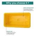 GoHooked bright yellow rectangular plastic plant pot, 35cm, UV resistant, BPA-free polypropylene