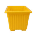 GoHooked yellow rectangular plastic plant pot with ribbed sides and a wide rim, suitable for balconies and windows.