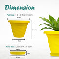 GoHooked yellow plastic planter pot with saucer, 6-inch twister design for indoor/outdoor plants.