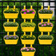 Go Hooked 12 Inch Plastic Railing Hanging Planter Pot Set of 10 | Rectangular Flower Pots with Double Hook for Garden Fence Balcony Indoor Outdoor Home Décor | Durable Plant Container (Yellow)