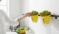 GoHooked yellow plastic railing planters with succulents, set of 3, 12 inch
