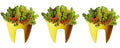 GoHooked yellow plastic railing planters, 12 inch set of 3, holding succulents.