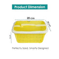 GoHooked yellow plastic storage basket with zip net cover, perfect for pantry or countertop organization.