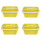 Go Hooked Multipurpose Plastic Storage/Gift Basket With Net Cover | Stylish Basket With Zip Net Cover Pack of 4 Versatile Practical Solutions Convenient Storage Maximize Space (Yellow)