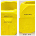 GoHooked yellow plastic Tulsi pot with Hindu religious symbols, 17.5 cm square, lightweight, durable for home or pooja room.
