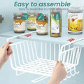 Bianco white metal wire under shelf hanging basket organizer with hooks for pantry, cabinet, and wardrobe storage.