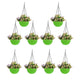 Go Hooked Hanging Pots | Green | 7.1 Inch Diameter | 4.8 Inch Height | 3 mm Thickness | 13 Inch Chain | 10 Pieces