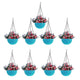 Go Hooked Pots | Plastic | Hanging Pot | Light Blue | Pot Diameter- 7.1 Inch | Pot Height-4.8 Inch | Pot Thickness-3 mm | Chain Length-13 inch Approx. | 9 Pieces