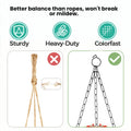 GoHookedHere white plastic hanging pot with metal chain, sturdy and heavy-duty design.