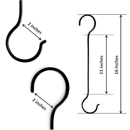 GoHooked 16 Inch S Shaped Hanging Hooks For Bird Feeders