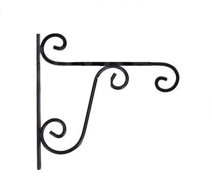 Go Hooked Wall Hooks Hanging Brackets Wall Mounted Flower Pot Holder Garden Basket Lantern Hook Flower Pots Plant Hanger (Black)