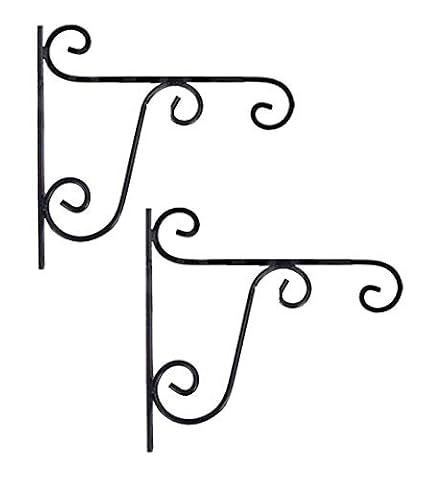 Go Hooked ViMe Metal Pot & Planter Hanger Wall Hooks (Black, Pack of 4)