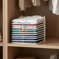 Go Hooked Clothes Organizer Tray Pack of 20 | 40 x 29 cm Stackable Shirt Organizer for Closet | Wardrobe & Drawer Clothing Divider Boards | Space Saving Storage System | White