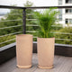 Go Hooked 18 Inch Tower Pots with Saucer Tray Planter - Lightweight, Premium Outdoor & Indoor Planters, Perfect for Balcony & Terrace Gardens (Brown, Pack of 4)