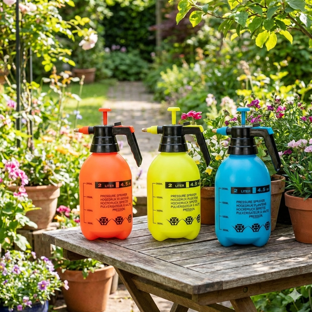 Go Hooked 2 Litre High Pressure Hand Sprayer for Plants | Manual Watering Sprayer for Home Garden | Adjustable Nozzle Garden Sprayer for Plant Care, Household Cleaning, Car & Bike Washing | Multicolor
